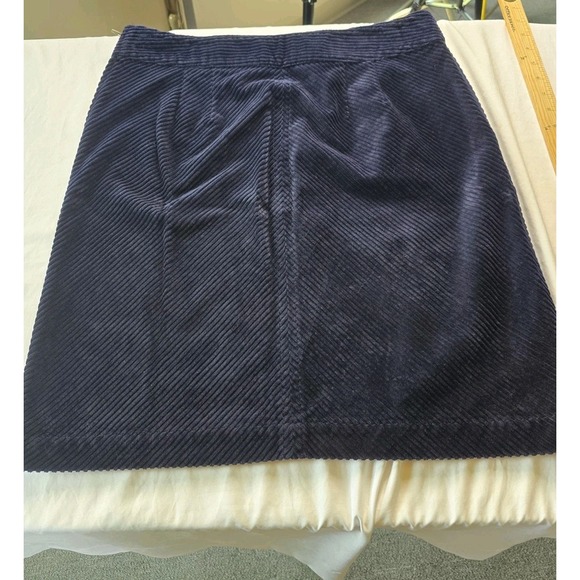 Talbots Skirt Womens 12 Navy Blue Corduroy Pockets Casual Career - Picture 8 of 10